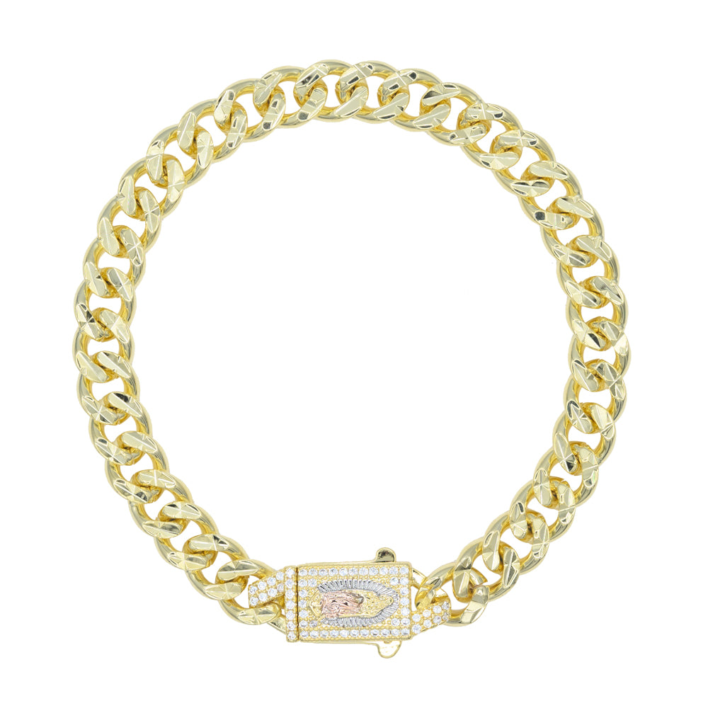 Pulsera Virgen Dorada Chapa 20cm