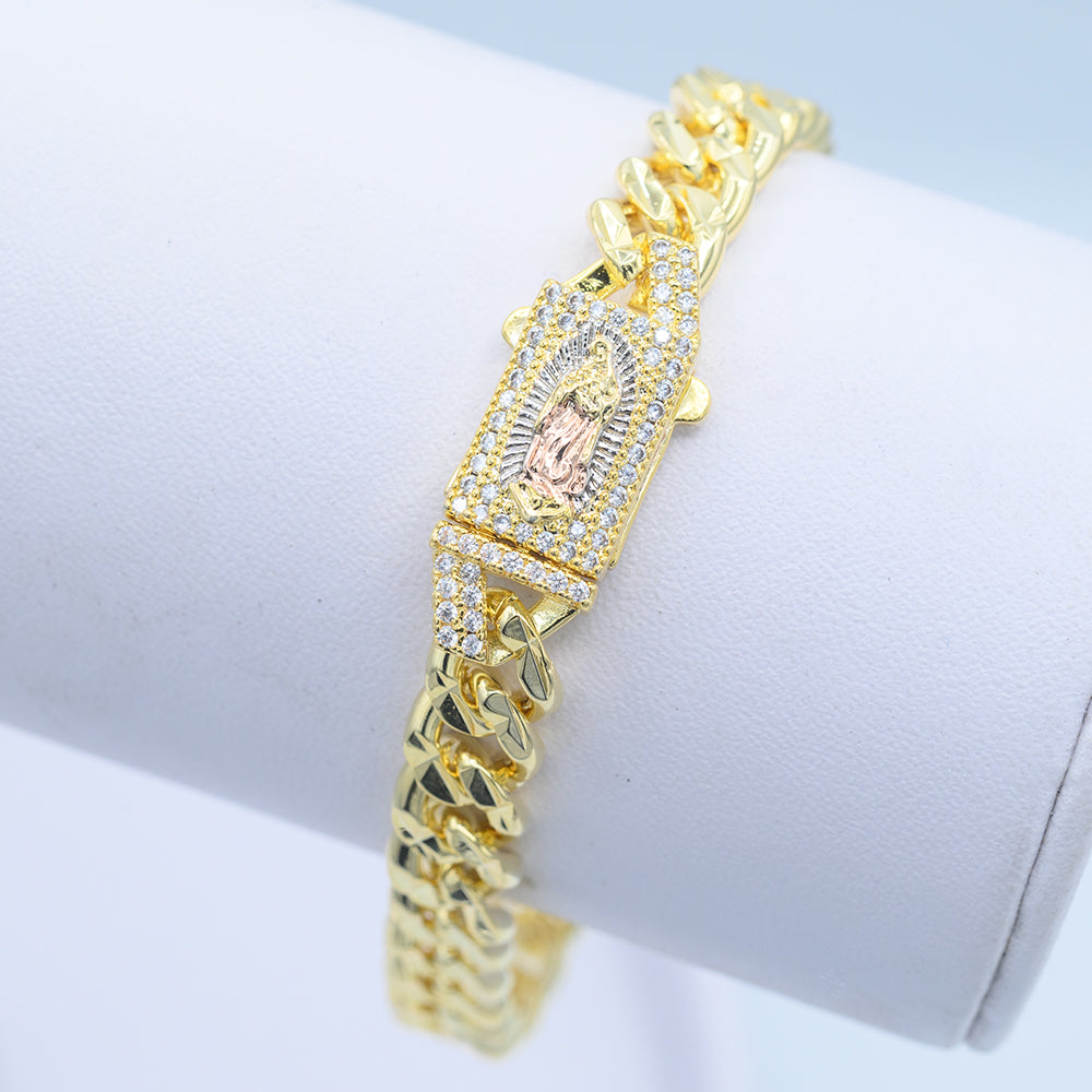 Pulsera Virgen Dorada Chapa 20cm