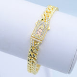 Pulsera Virgen Dorada Chapa 20cm