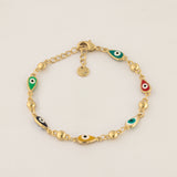 Pulsera Ojitos Ovalados Multicolor Chapa