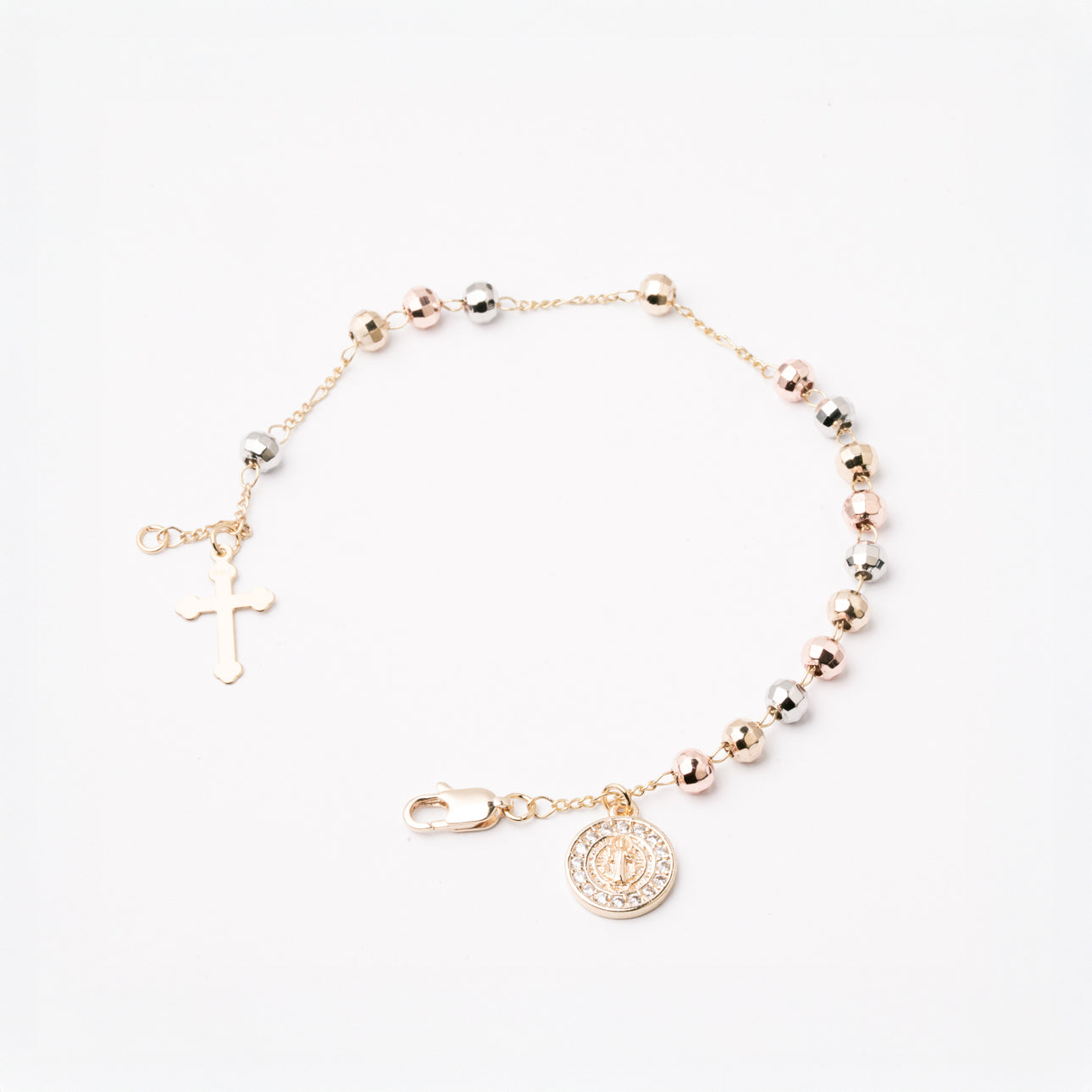 Pulsera Rosario Tres Colores Chapa
