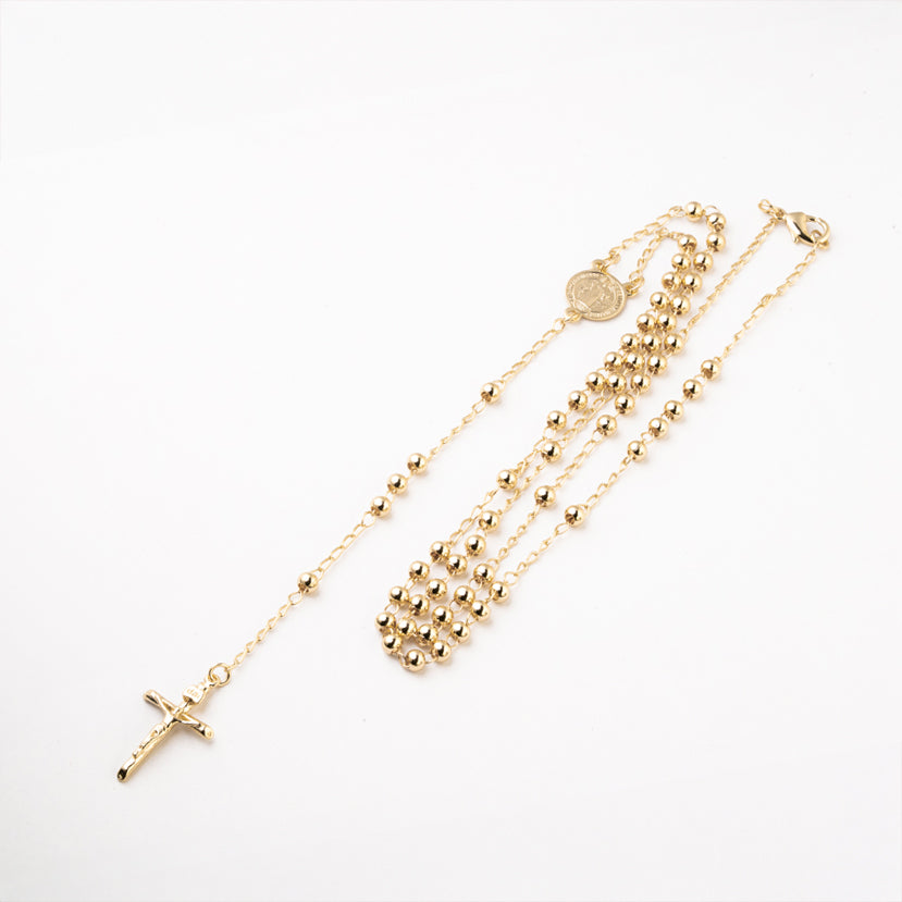 Rosario Bendición Dorada Chapa 4n-45cm