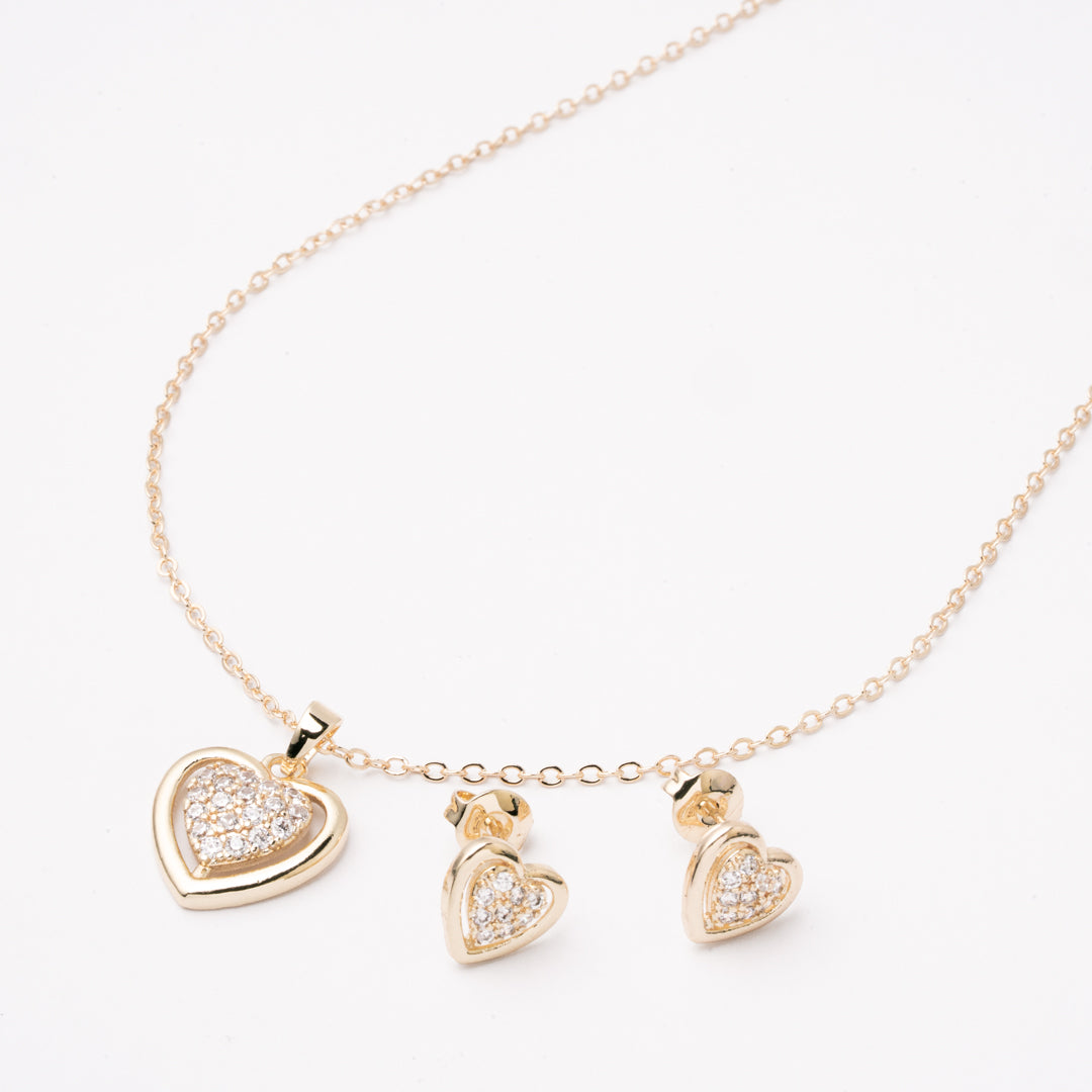 Juego Corazón con Diamantes Chapa
