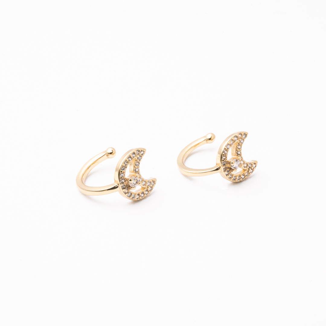 Aretes Luna Diamante Chapa