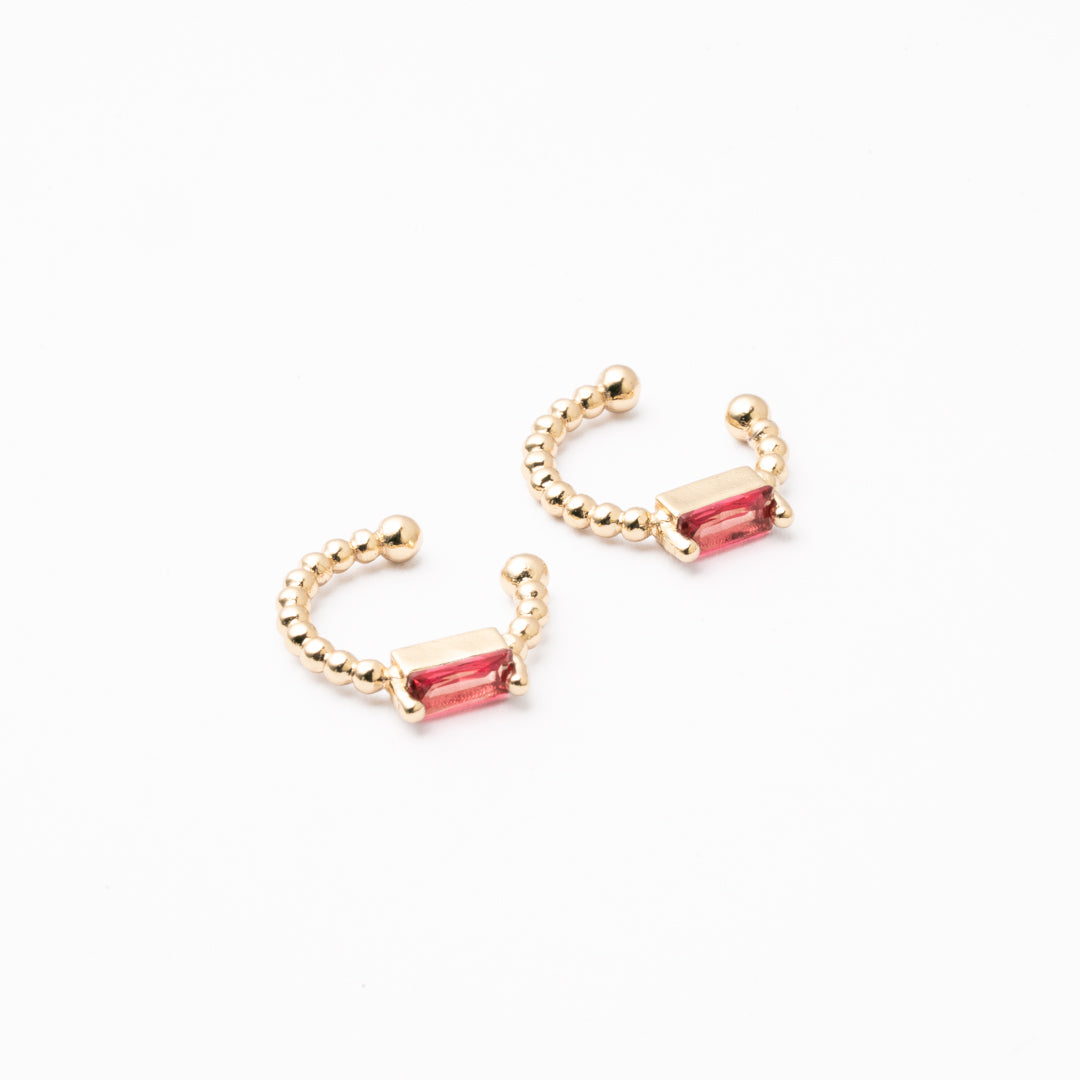 Aretes Piedra Rubina Chapa