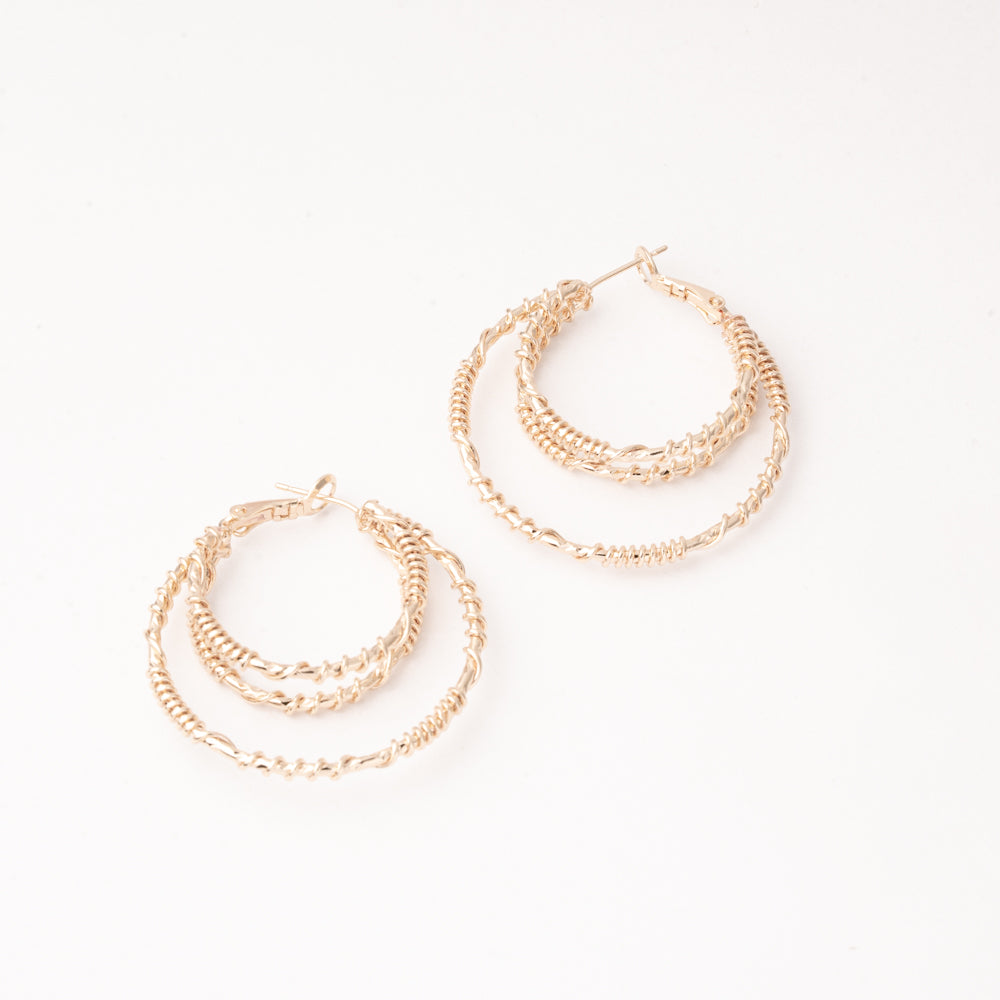 Arracada Doble Trenza 4CM Chapa