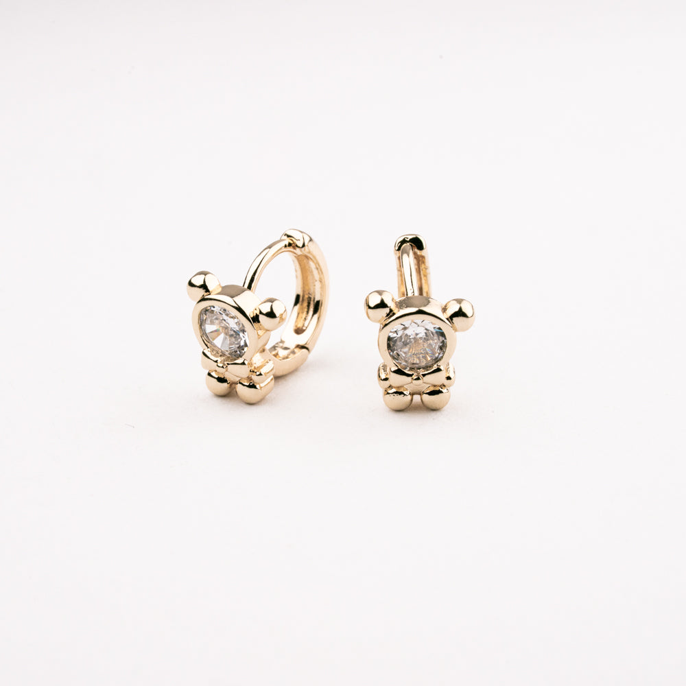 HUGGIE OSO DIAMANTE CHAPA 18K