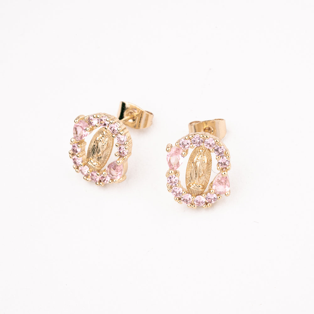 BROQUEL VIRGEN ROSA CHAPA 18K