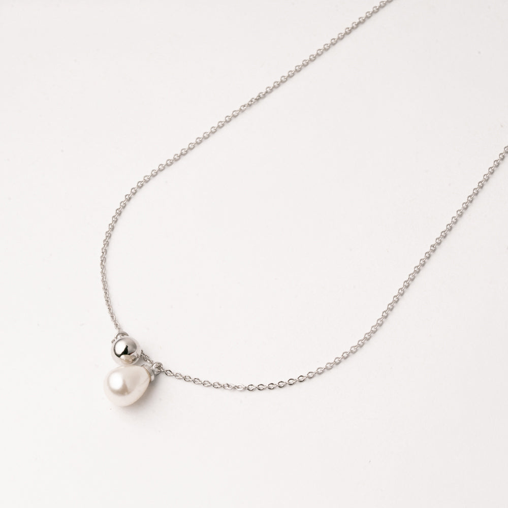 Gargantilla Perla Esencial Rodio