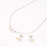 Juego Corazones Entrelazados Rodio