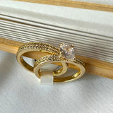 Anillos Dúo de Brillantes Chapa
