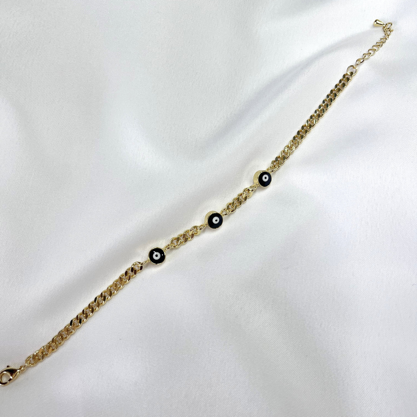 Pulsera Triple Proteción Negra Chapa