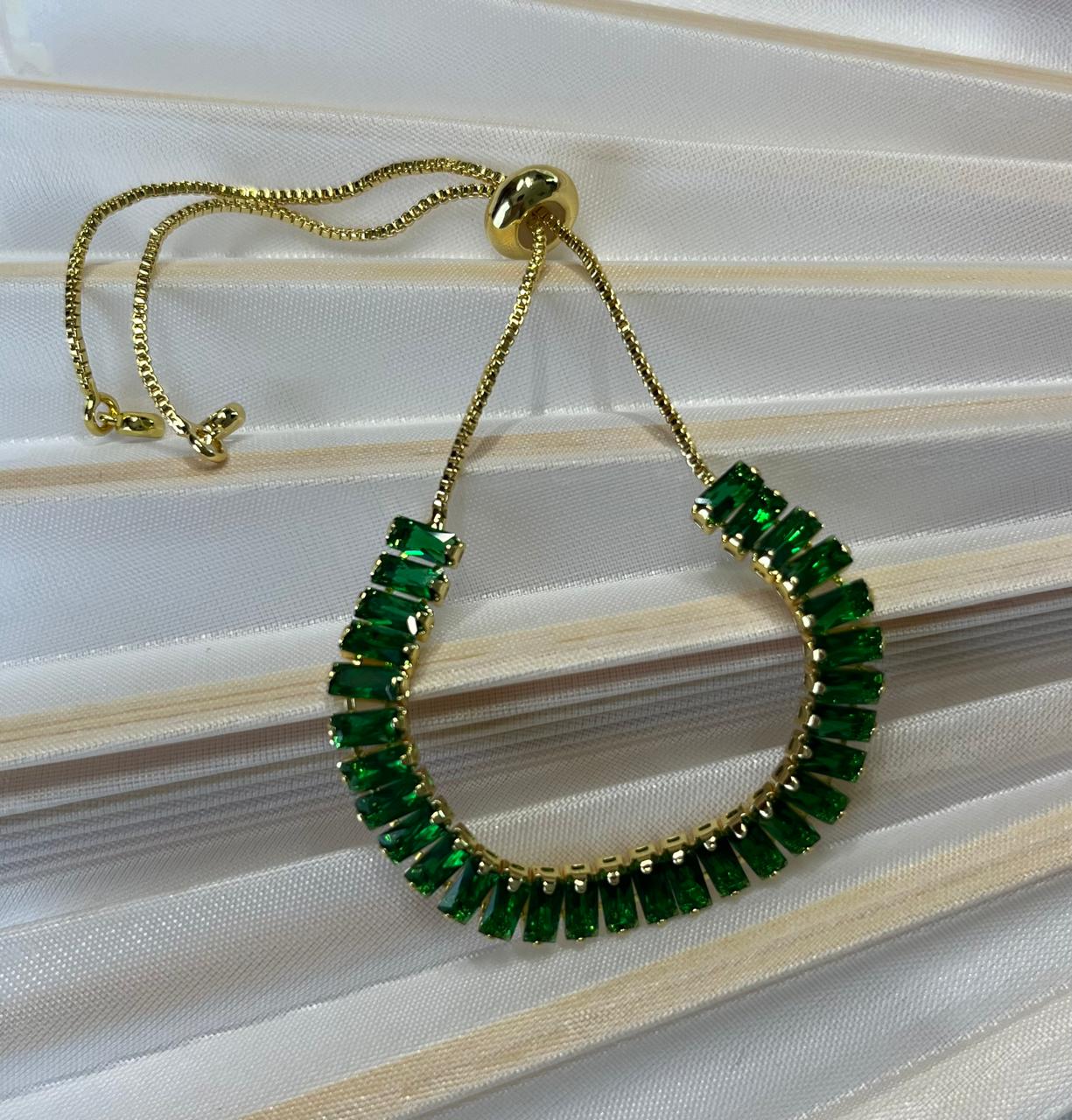 Pulsera Barra de Esmeraldas Chapa