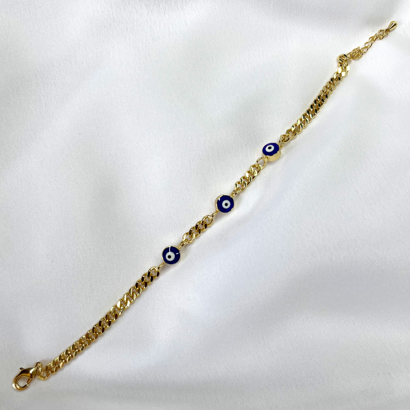 Pulsera Triple Proteción Azul Chapa