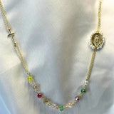 Rosario Collar Estrella de Color Chapa