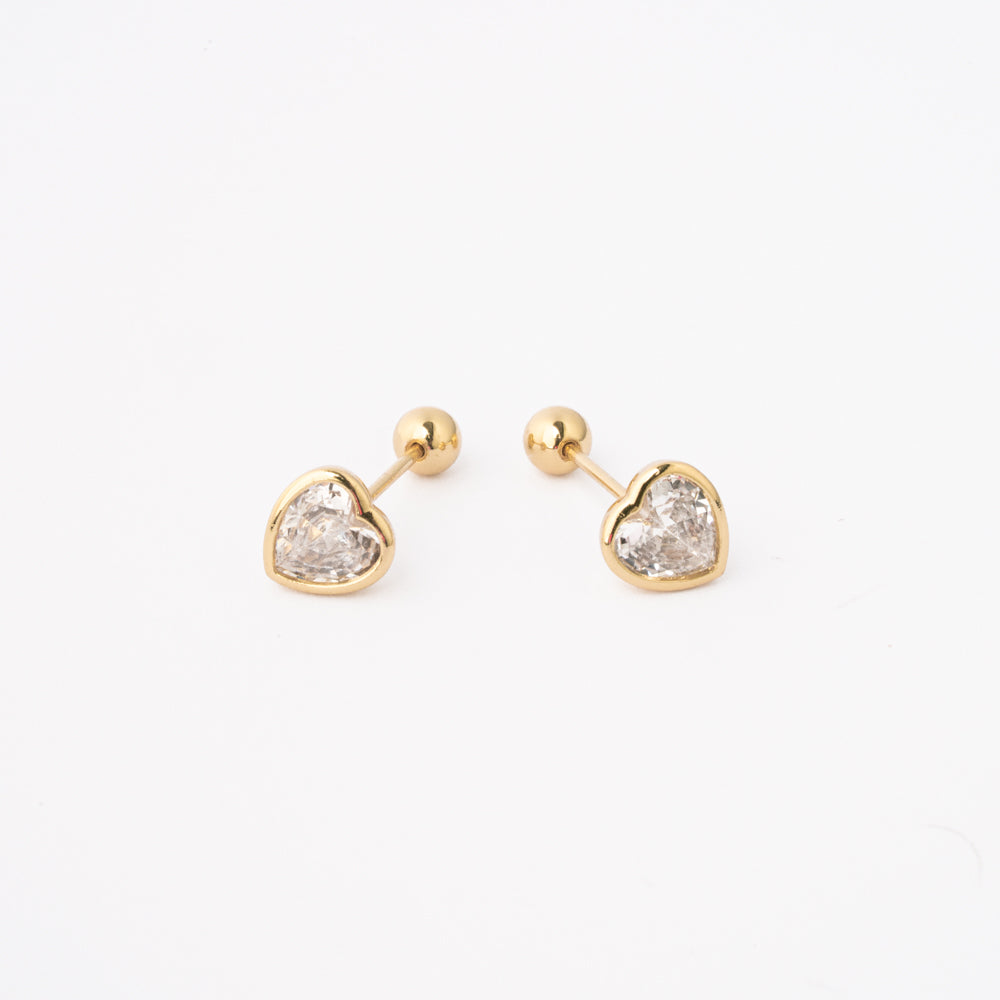 Broqueles Corazón de Cristal Chapa