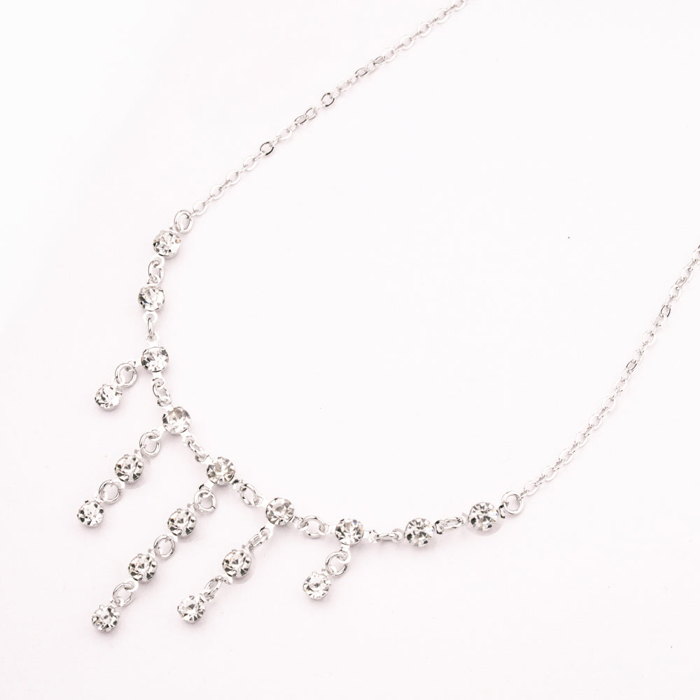 GARGANTILLA GOTAS DIAMANTADAS RODIO
