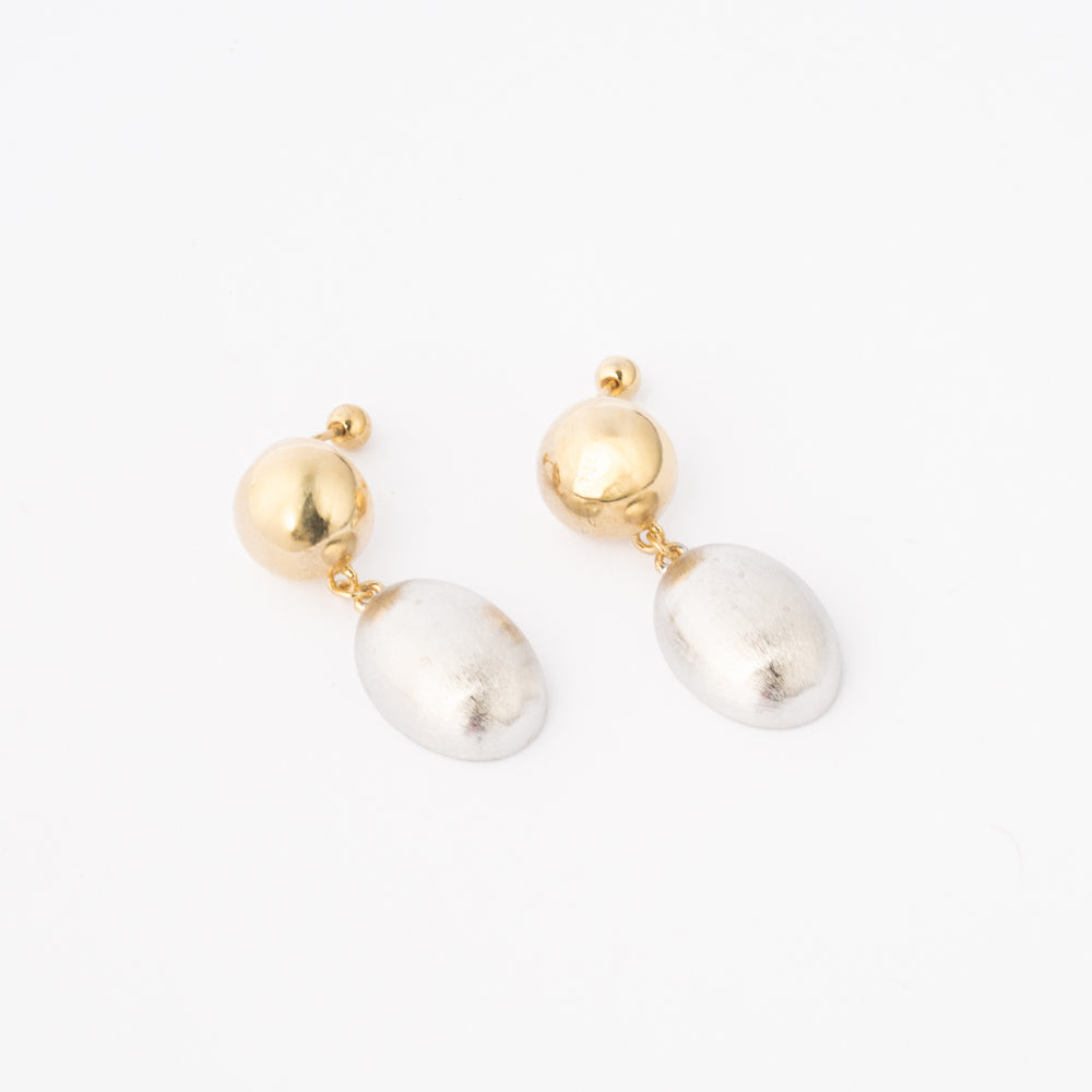 Aretes Óvalo Dual Bicolor Chapa