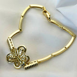 Pulsera Eslabones con Mariposa Chapa